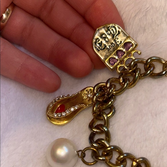 Rare Vintage Juicy Couture Gold Tone Charm Bracelet locket corset - Picture 6 of 10